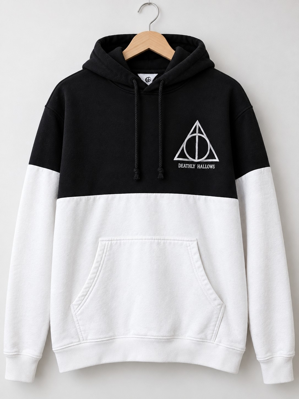 Deathly Hallows Black & White Colorblock Hoodie